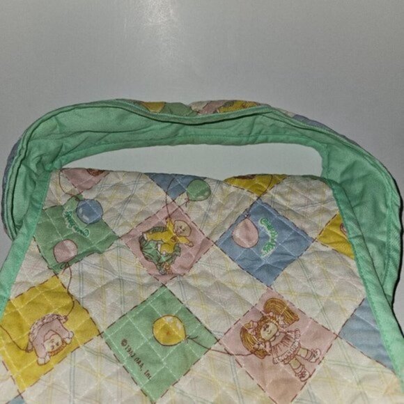 VTG Cabbage Patch Kids CPK Quilted Cloth Diaper Bag 1983 Green Yellow READ - Picture 2 of 13